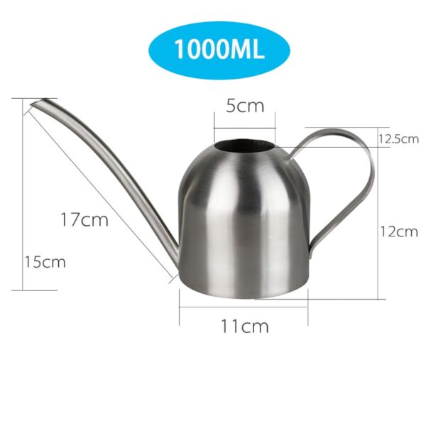 Long Mouth Water Can Stainless Steel Watering Pot Garden Flower Plants Watering Cans 500ML /1000ML Kettle Gardening Tool 7